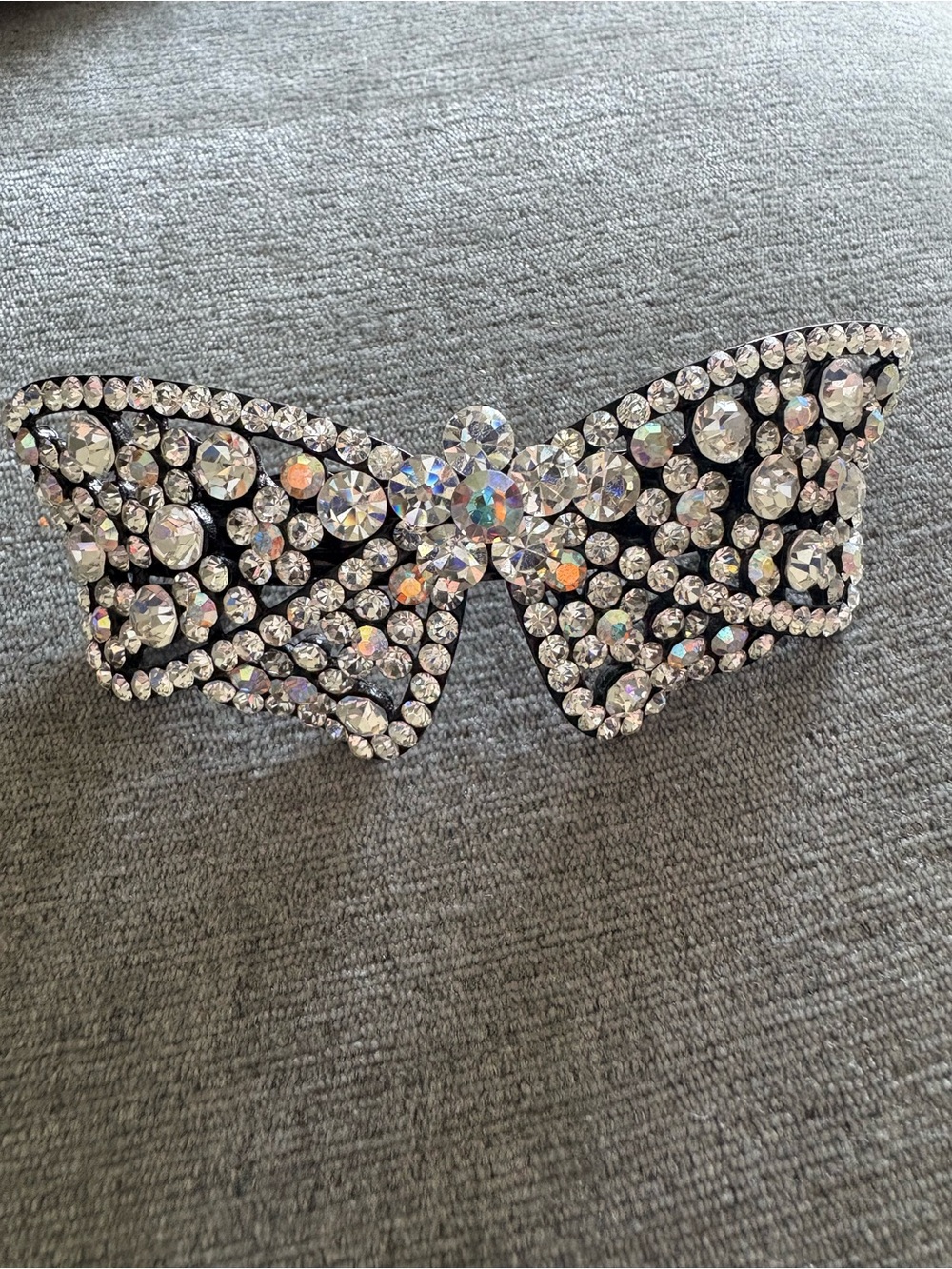 Sparkling Crystal Butterfly Hair Clip - Clear Rhinestones